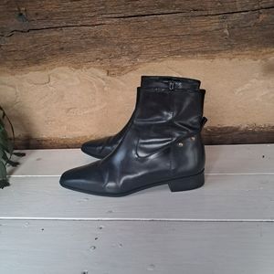 Talbots Black Leather Ankle Boots Size 8.5